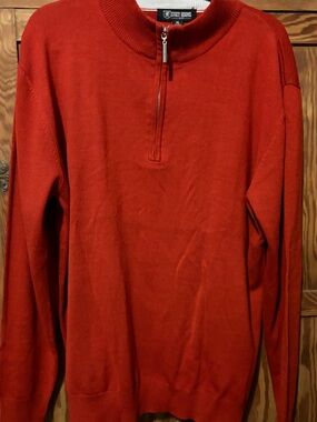 Stacy Adams Men's Crimson Red Quarter-Zip Sweater Men’s XL. Excellent condition